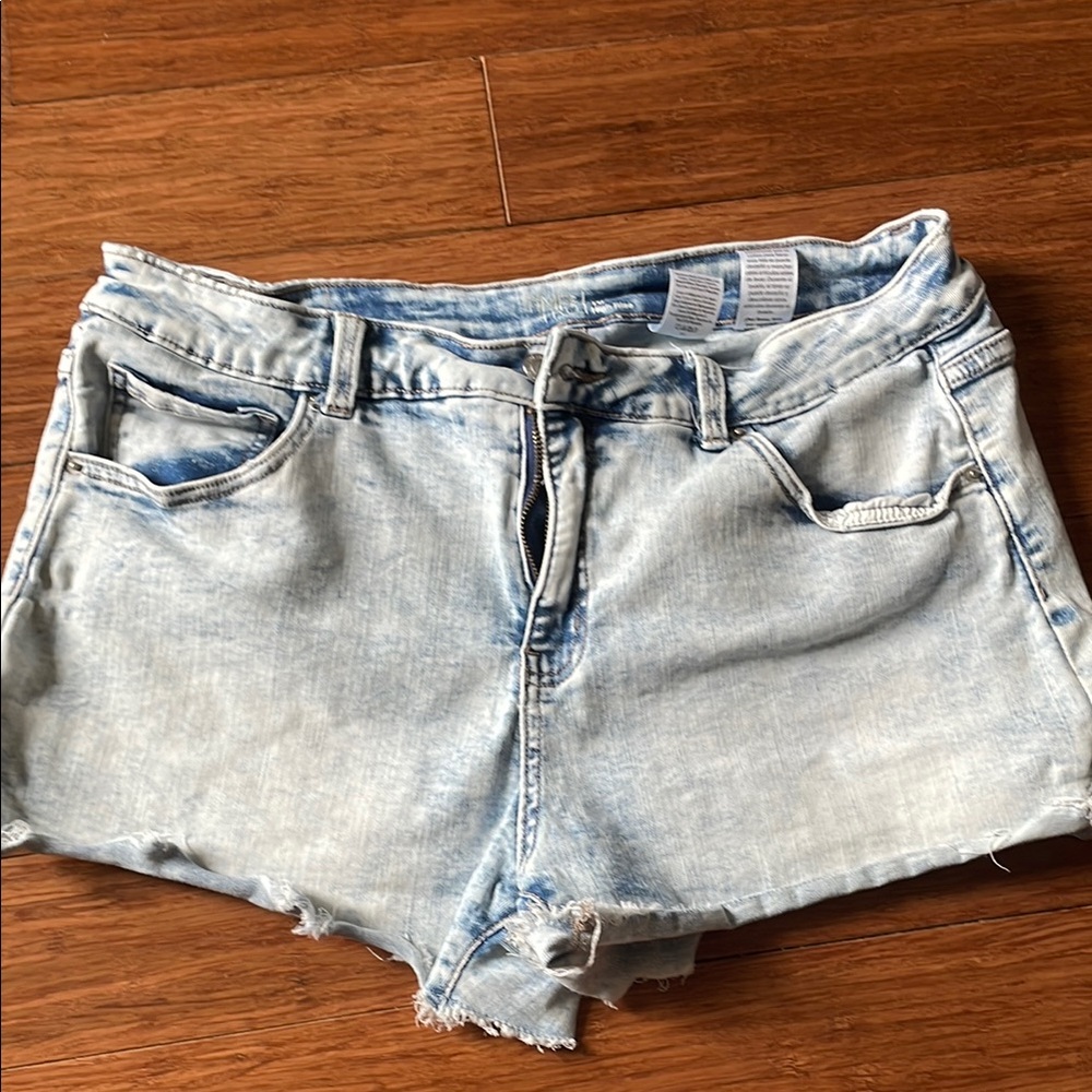 Time and Tru Blue Jean Shorts Distressed Cut-Off Style